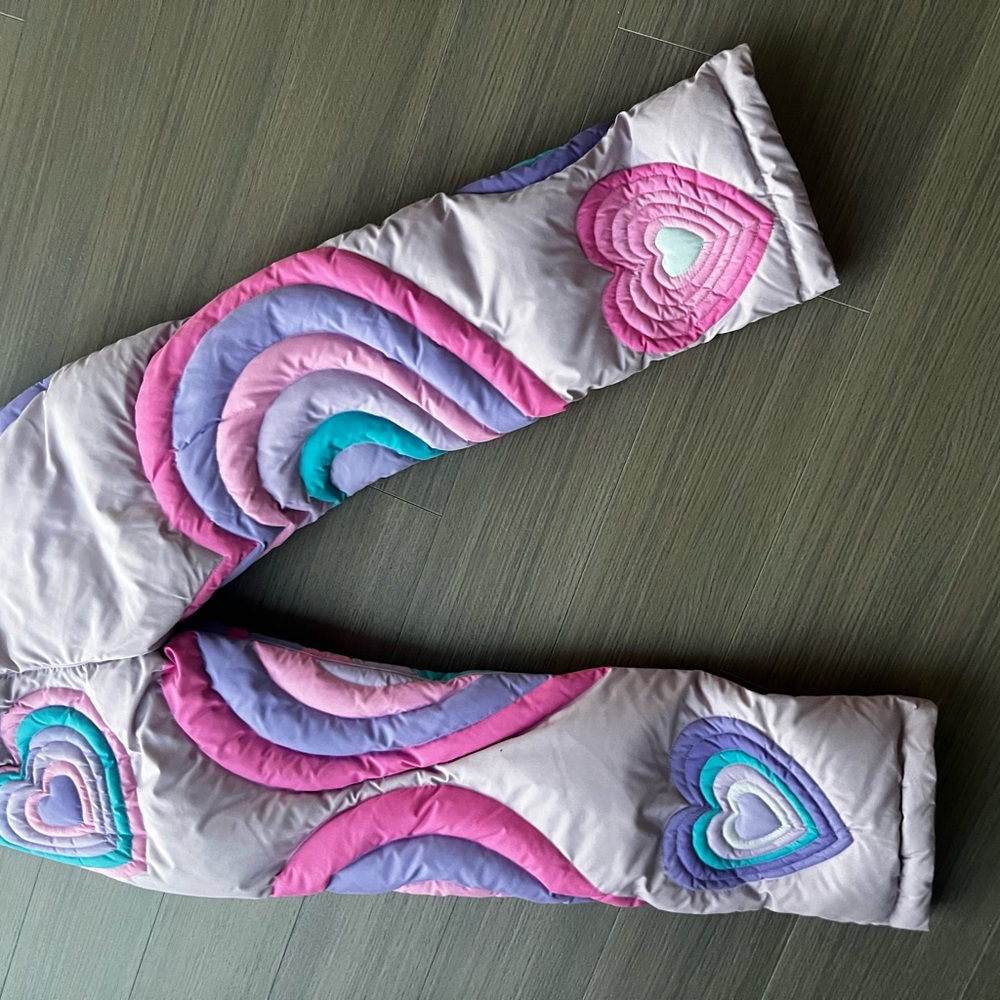 ERL Unisex Heart Puffer Pants Woven Size Medium Like New